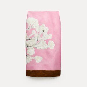 ZW COLLECTION LINEN BLEND PENCIL SKIRT  PINK - REF 2394/119